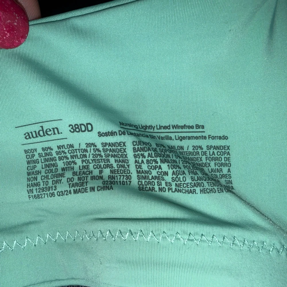 Auden Mint Green Seamless Nursing T-Shirt Bra -‎ Size 38DD